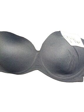 Body by Victoria Strapless Underwire Lightly Lined 3-Hook Black Bra Size 36D